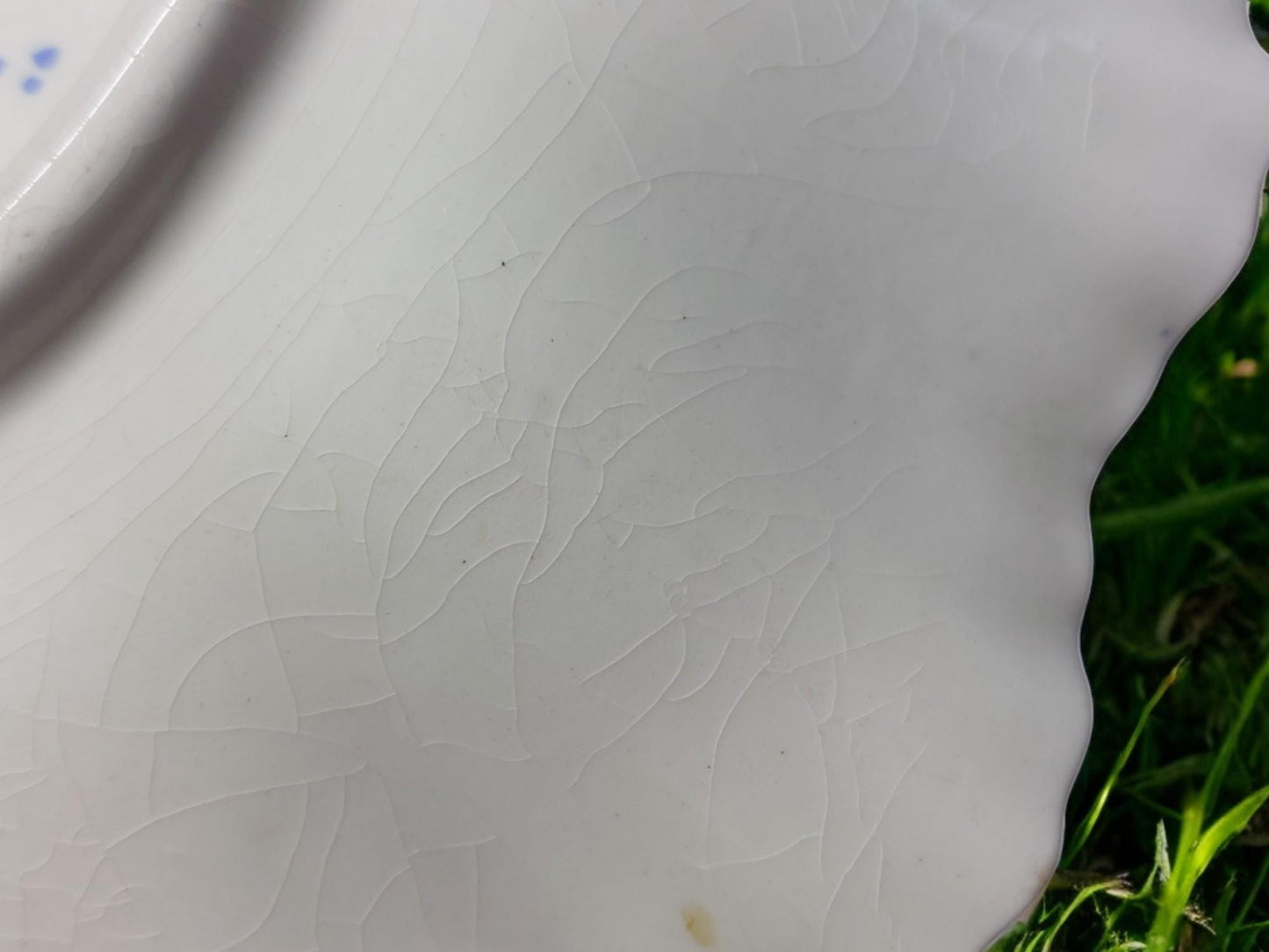 1930's Vintage Chintz Apple Blossom oval bowl round scalloped Dish England