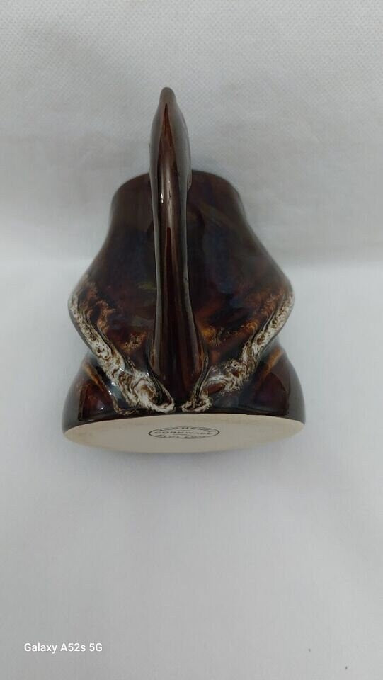 Kernewek Pottery Fisherman Jug Brown 11.5 cm High Good Condition Vintage