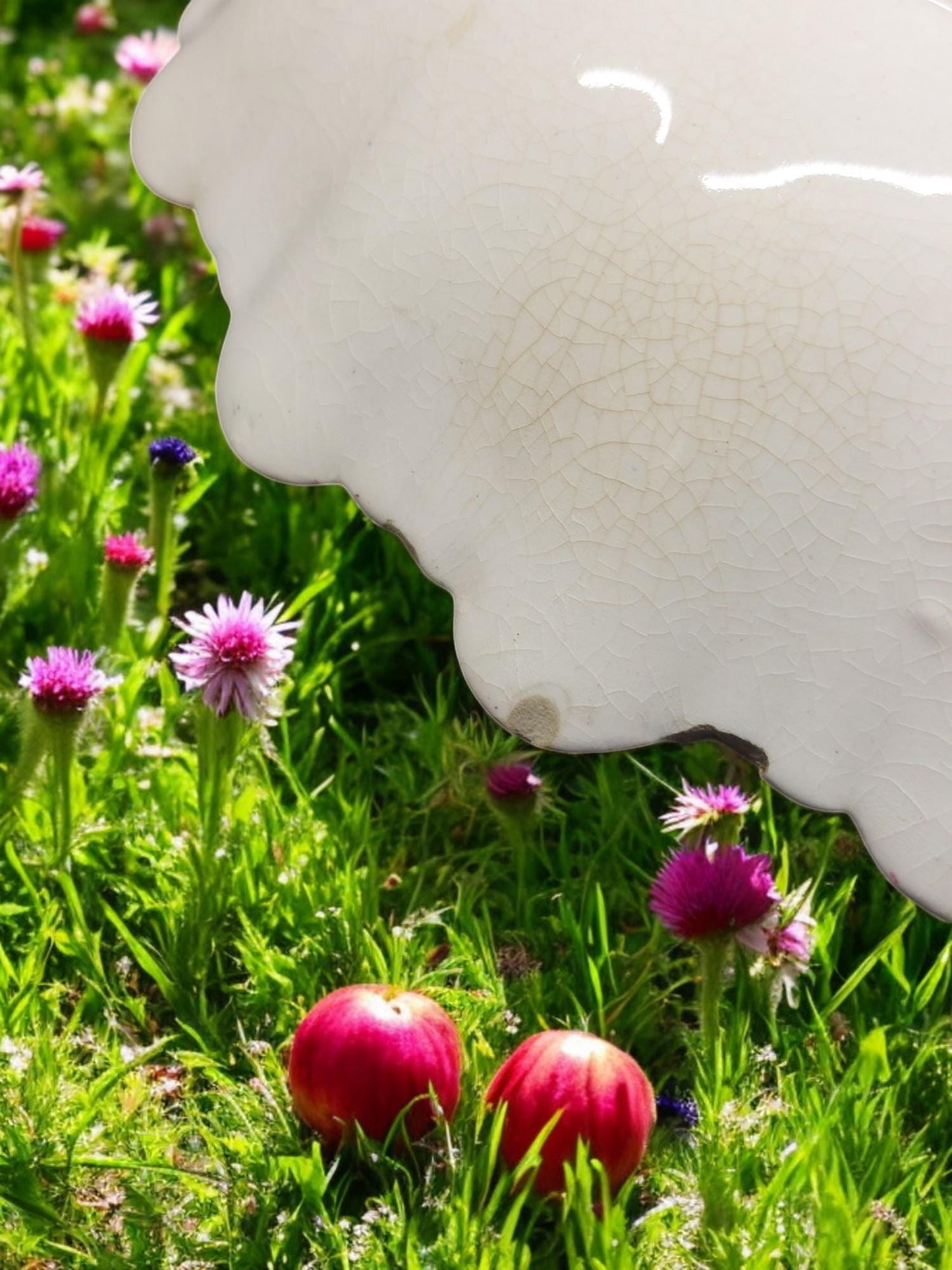 1930's Vintage Chintz Apple Blossom bowl round scalloped Dish England