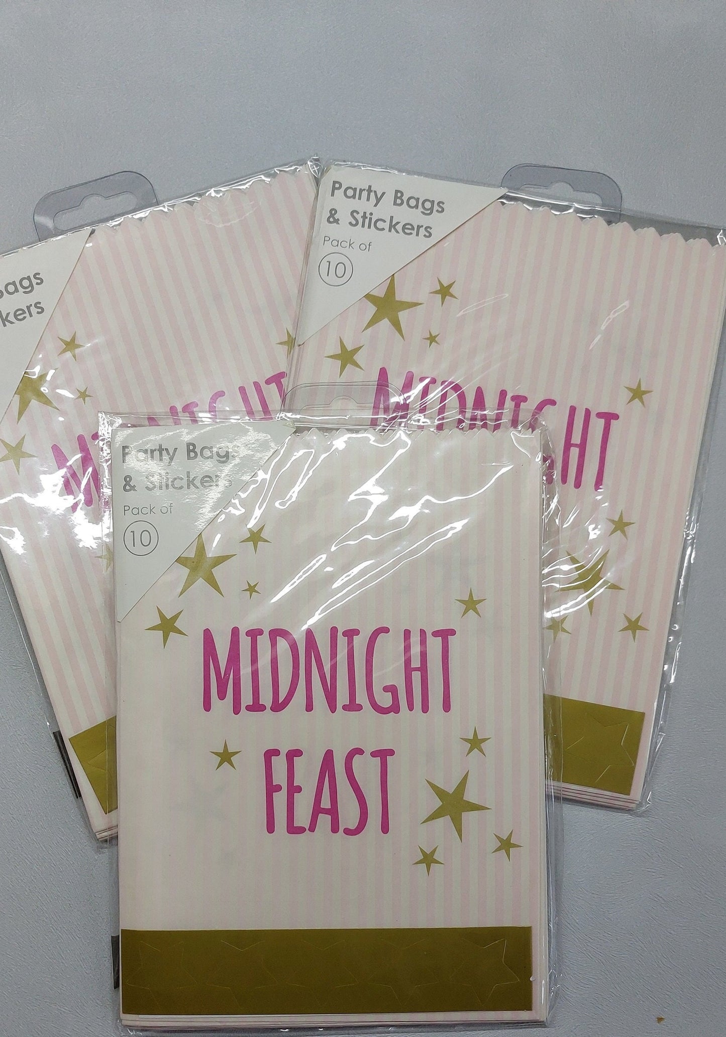 Girls sleepover party bag pack of 10 midnight feast gift empty paper party bag