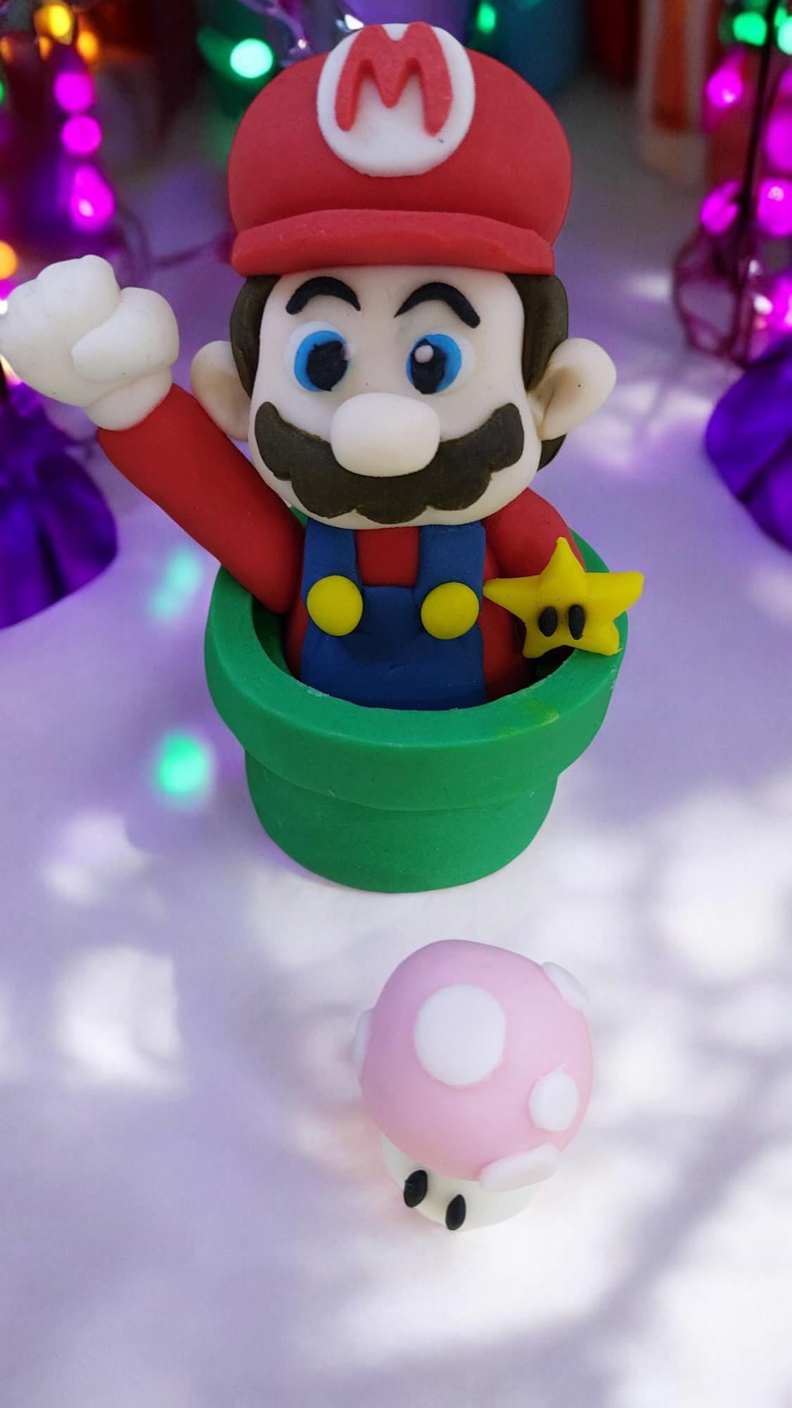 Mario Super Luigi Fondant cake topper decorations vegan