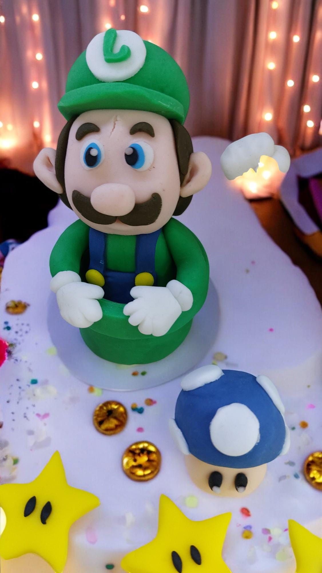 Mario Super Luigi Fondant cake topper decorations vegan