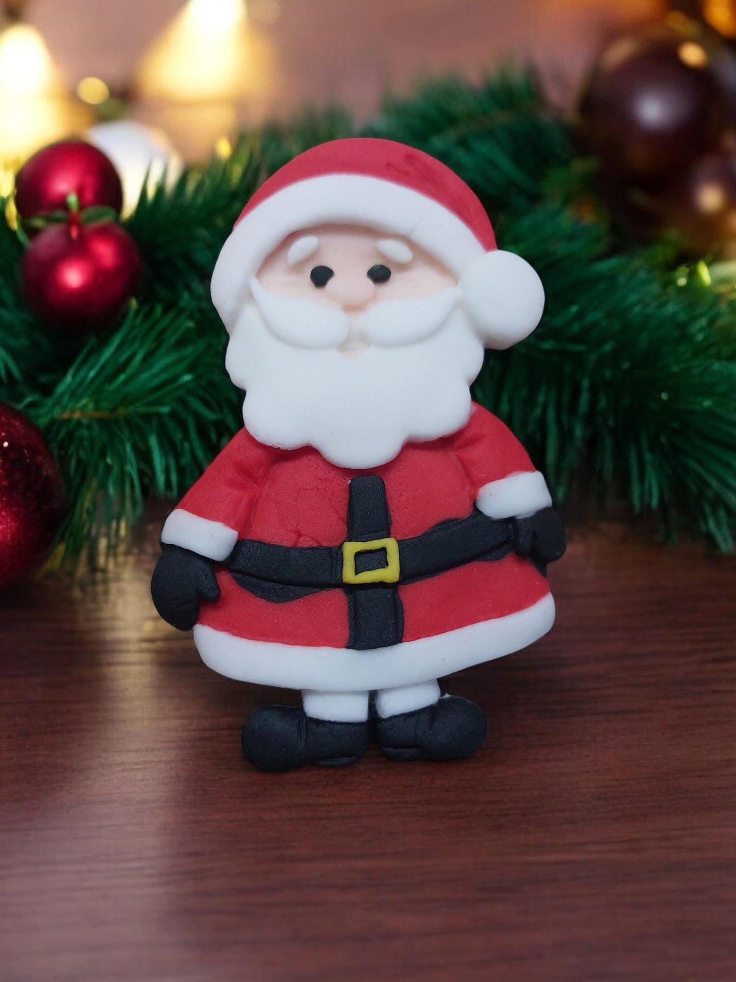 Festive Fondant Santa Rudolph Snowman Christmas Wording Cake topper decorations