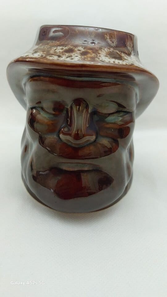 Kernewek Pottery Fisherman Jug Brown 11.5 cm High Good Condition Vintage