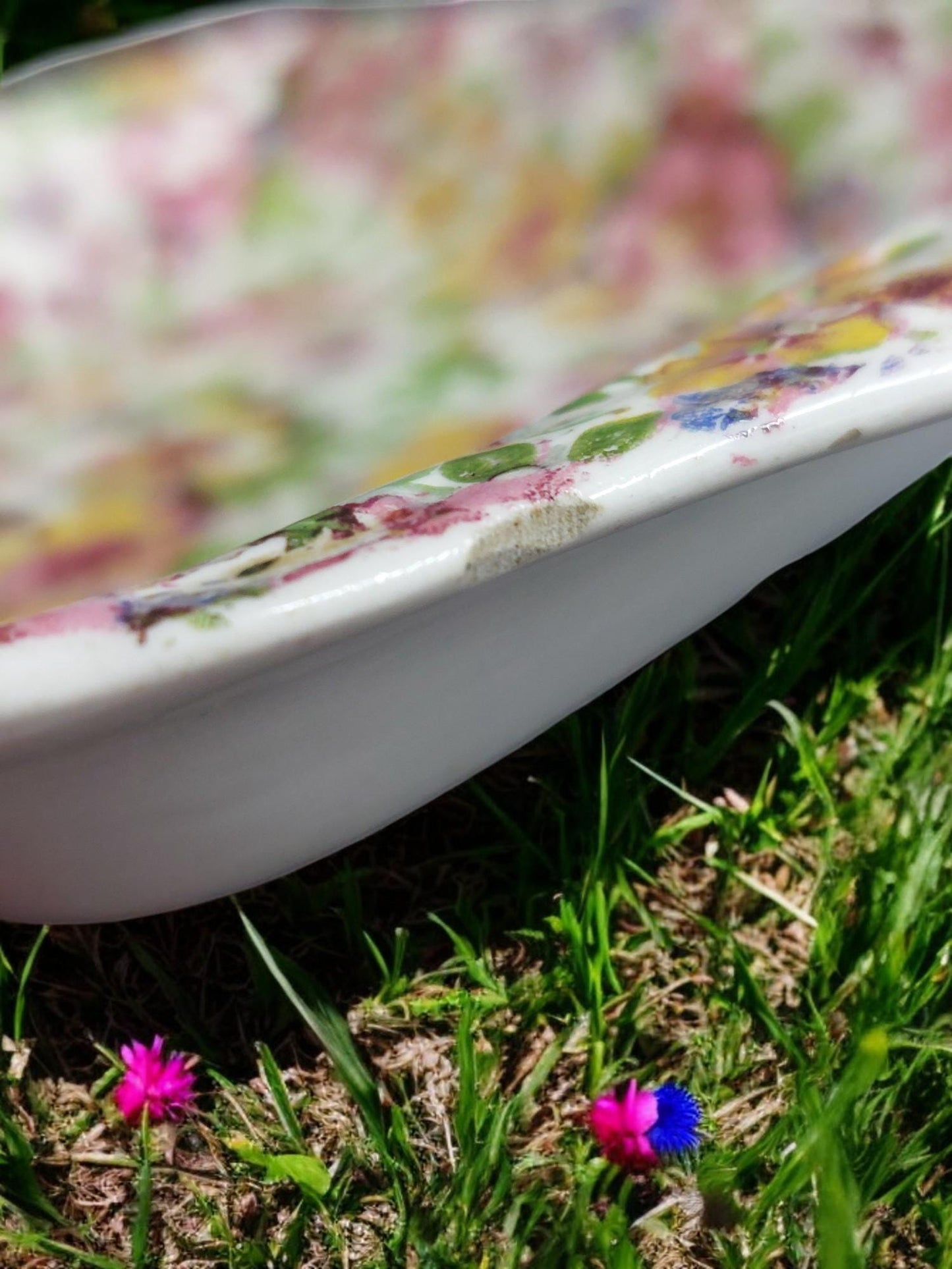 1930's Vintage Chintz Apple Blossom dish England Jewel