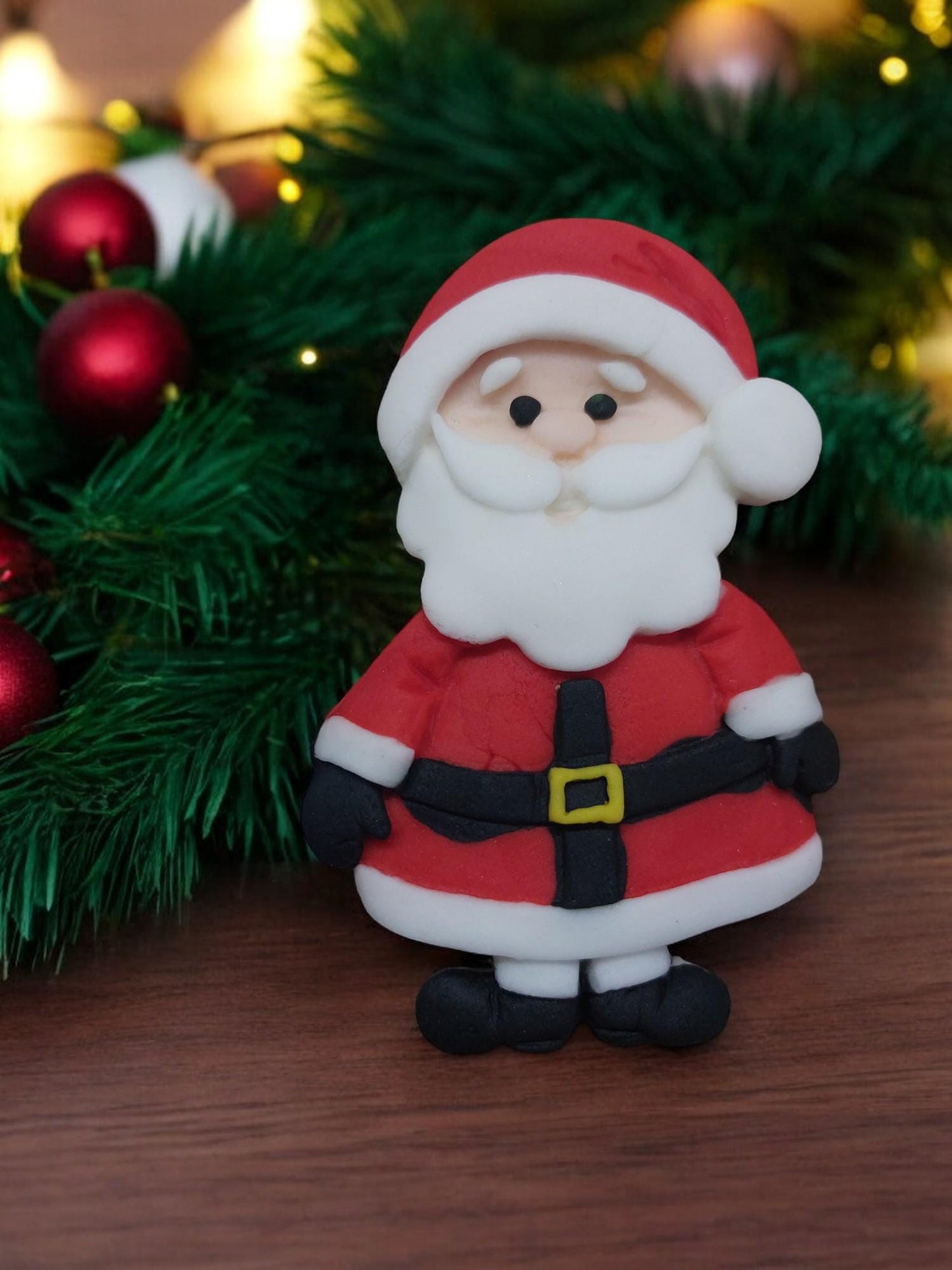 Festive Fondant Santa Rudolph Snowman Christmas Wording Cake topper decorations