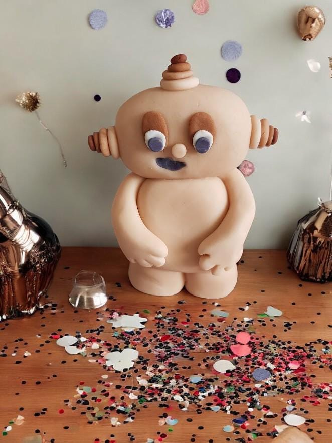 Handmade Edible Iggle Makka Upsy In The Night Garden Cake Topper fondant
