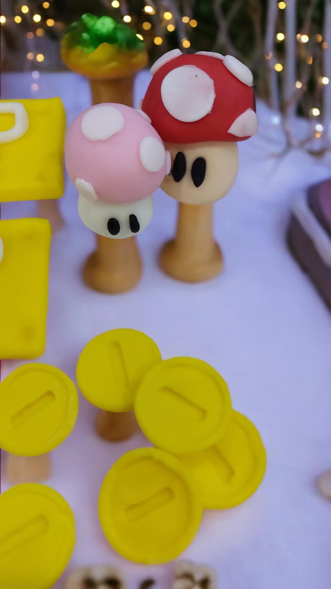 Mario Super Luigi Fondant cake topper decorations vegan