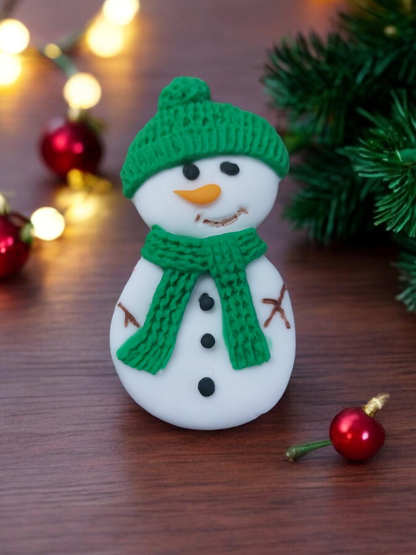 Festive Fondant Santa Rudolph Snowman Christmas Wording Cake topper decorations