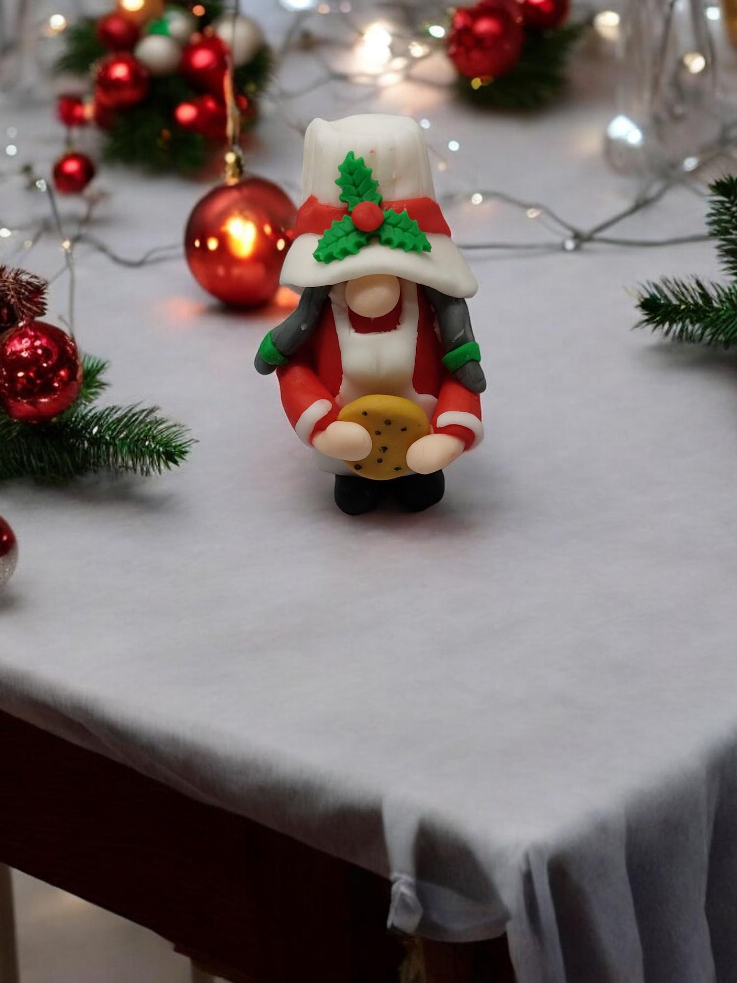 Festive Santa & Mrs Claus Gonk Fondant Christmas Cake topper decorations