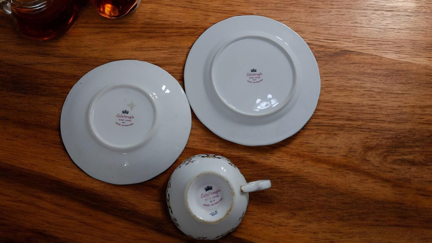 Colclough Royale bone china teacup trio set