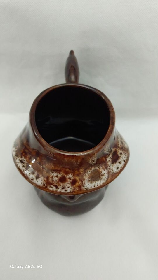 Kernewek Pottery Fisherman Jug Brown 11.5 cm High Good Condition Vintage