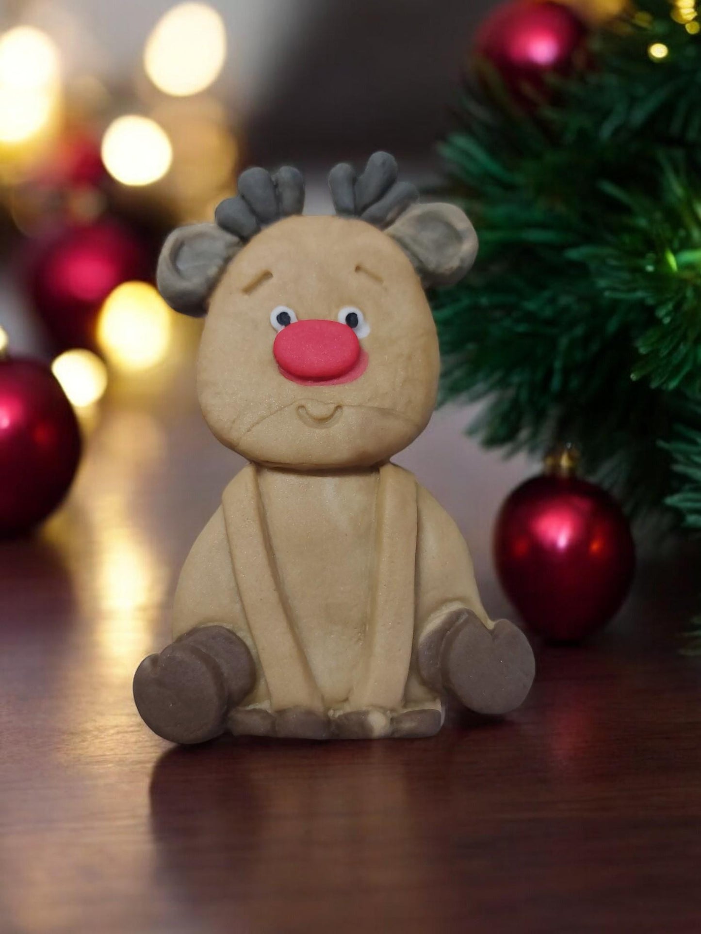 Festive Fondant Santa Rudolph Snowman Christmas Wording Cake topper decorations