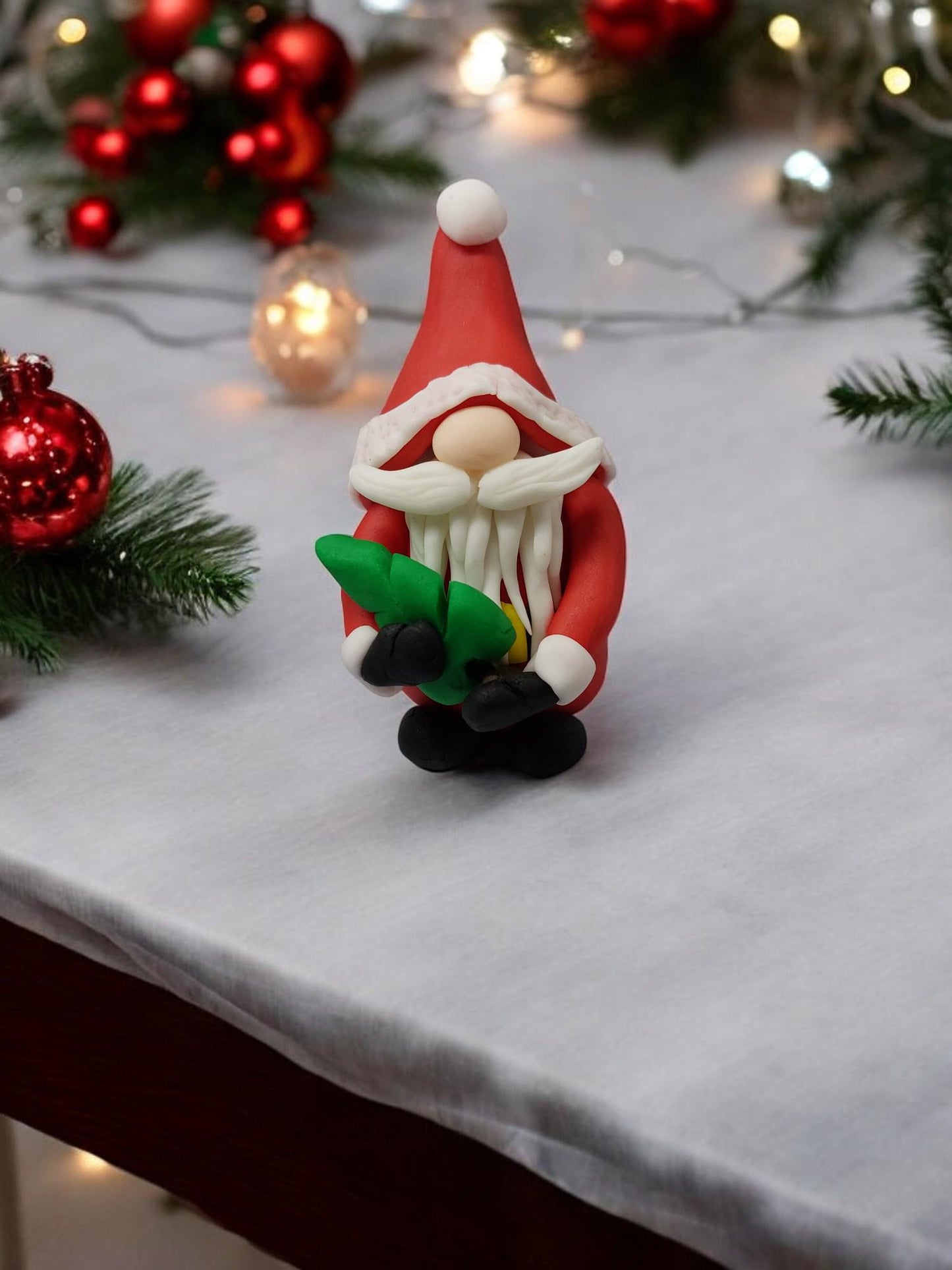 Festive Santa & Mrs Claus Gonk Fondant Christmas Cake topper decorations