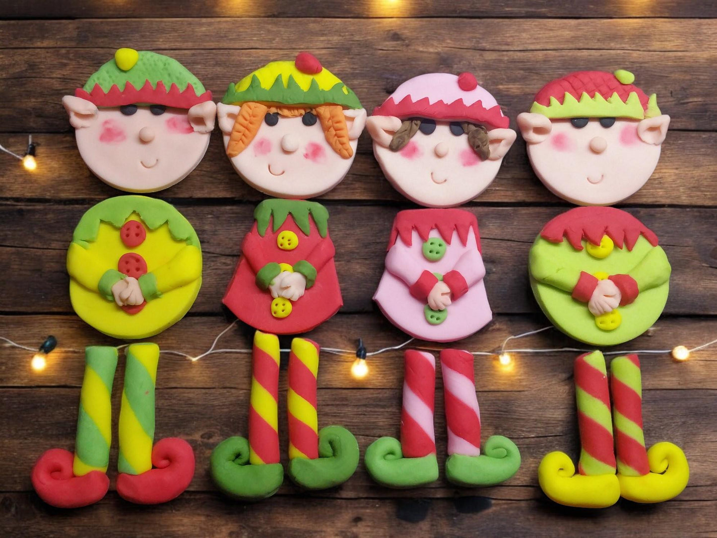 Festive Fondant Christmas cupcake toppers Vegan
