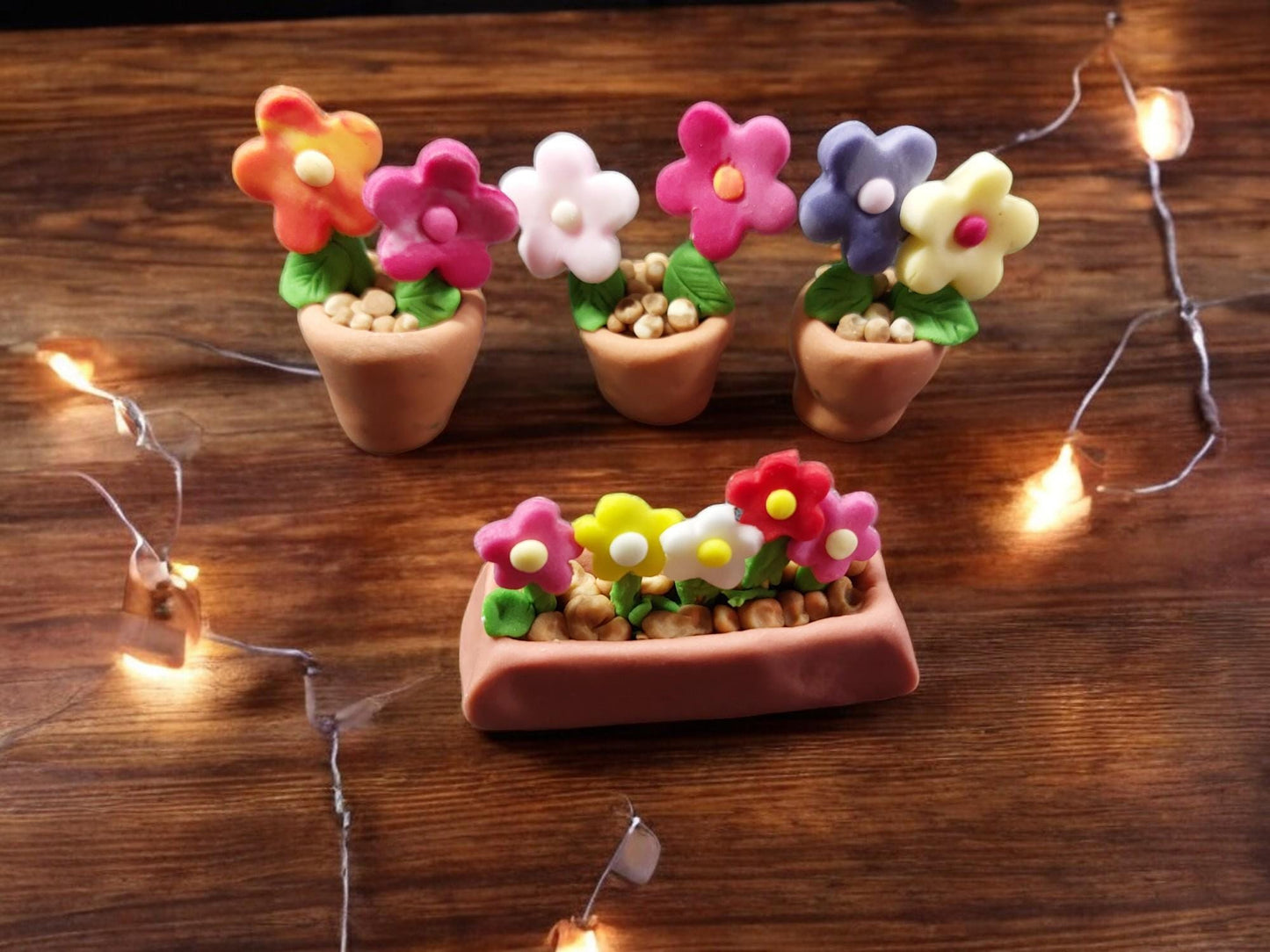 3D Edible Vegan flower pot garden birthday allotment cake topper
